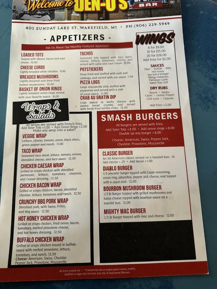 Den-O's Sports Bar Menu image 4